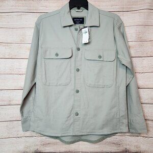 NWT Abercrombie & Fitch Mens S Grayish Green Denim Shirt Jacket RELAXED STRETCH
